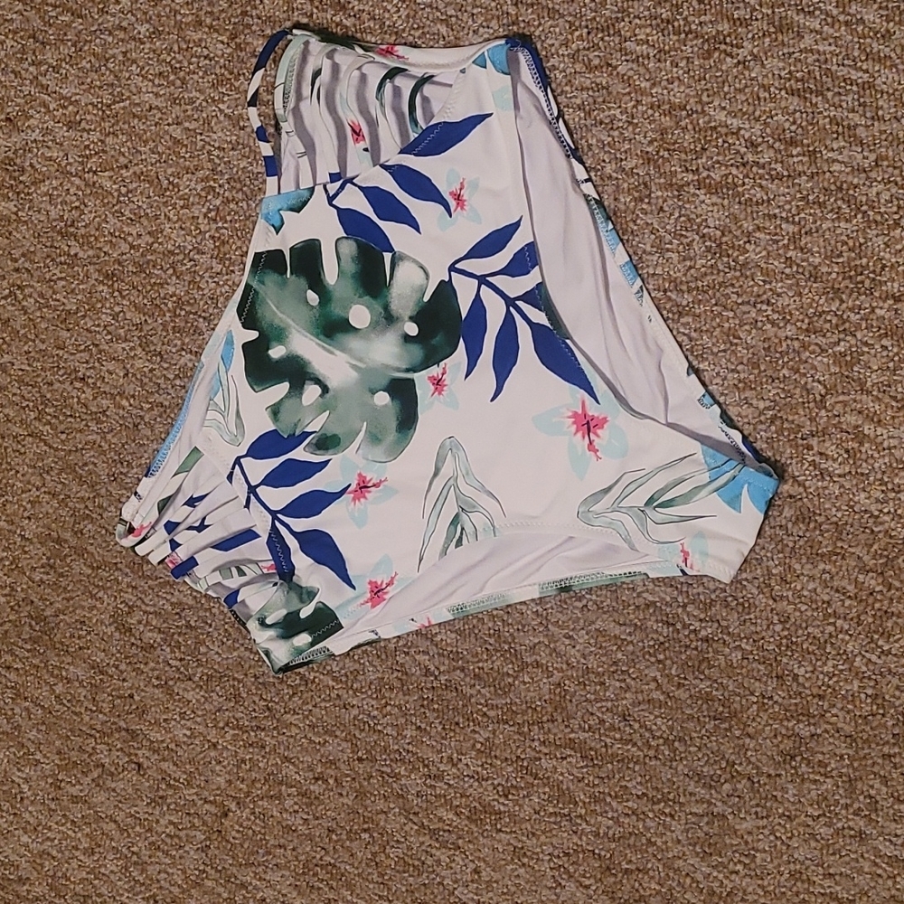 Cupshe Floral Bikini Bottom High Rise Tropical Print SIZE XL NWT
